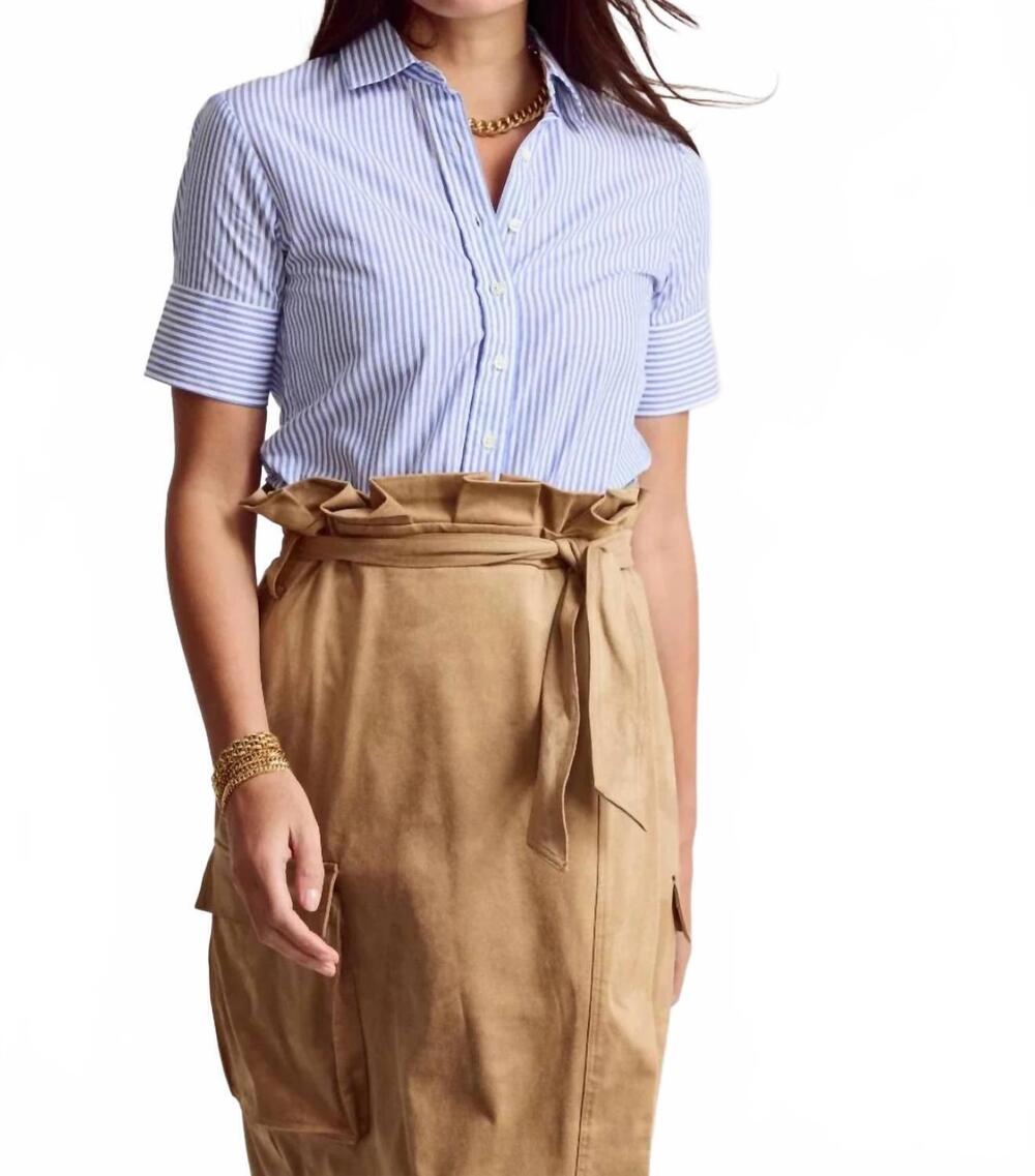 NEW THE SHIRT short sleeve shirt in blue with white stripe